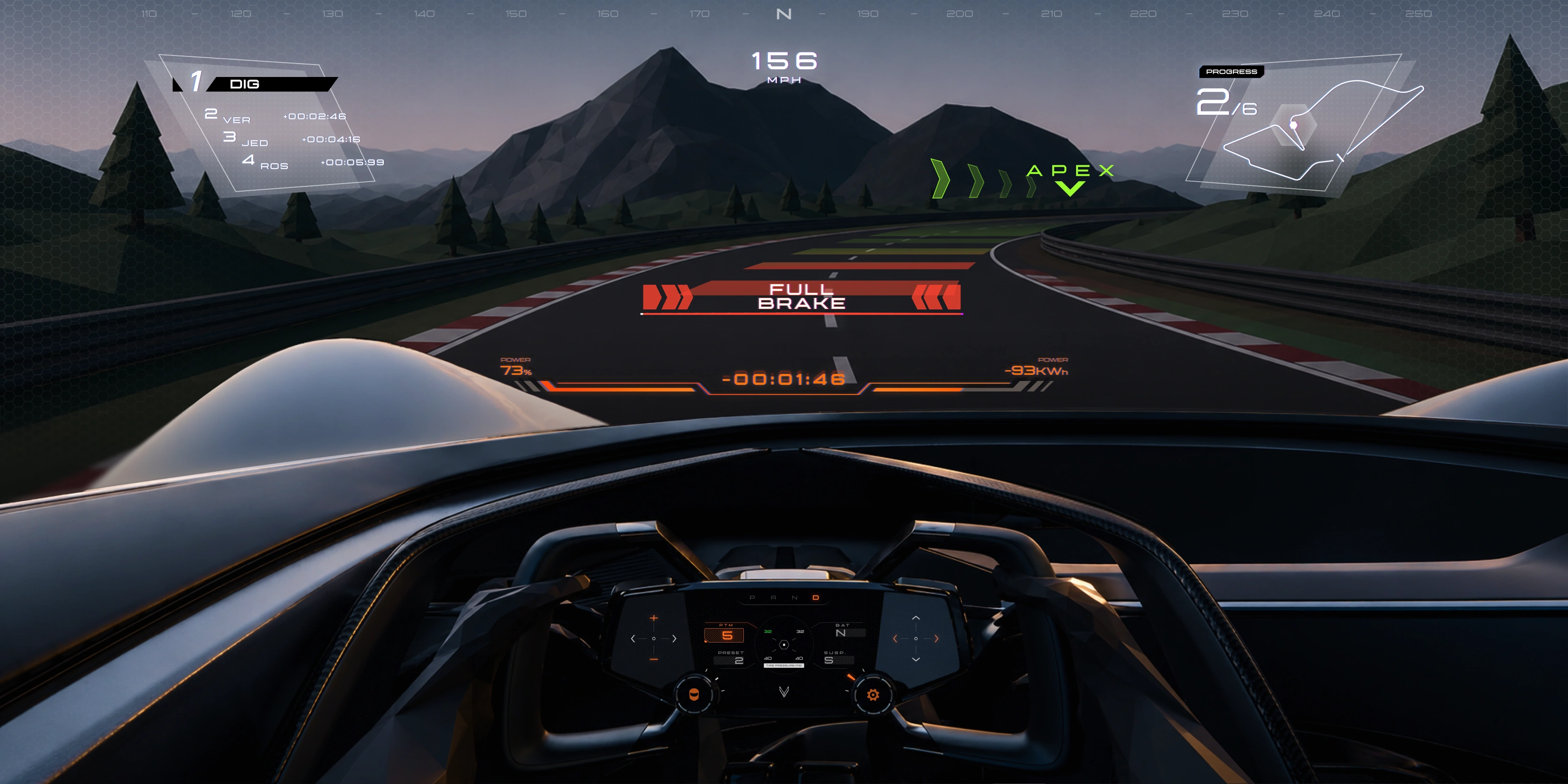Corvette CX Track Mode windshield performance HUD